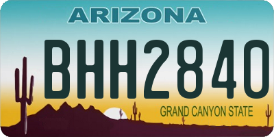 AZ license plate BHH2840