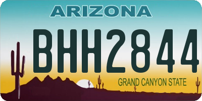 AZ license plate BHH2844