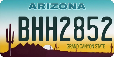 AZ license plate BHH2852