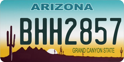 AZ license plate BHH2857