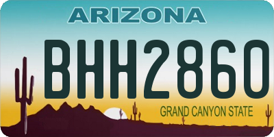 AZ license plate BHH2860
