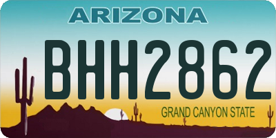 AZ license plate BHH2862