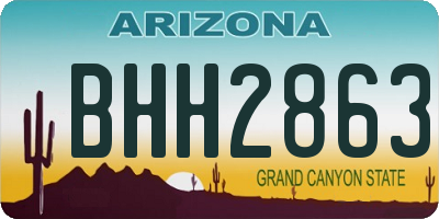 AZ license plate BHH2863