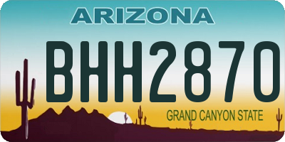 AZ license plate BHH2870