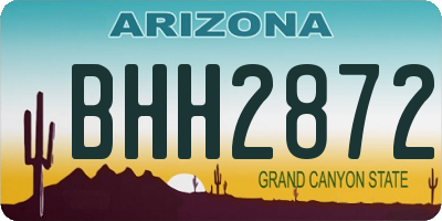AZ license plate BHH2872