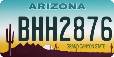 AZ license plate BHH2876
