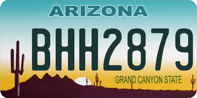 AZ license plate BHH2879