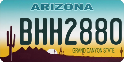 AZ license plate BHH2880