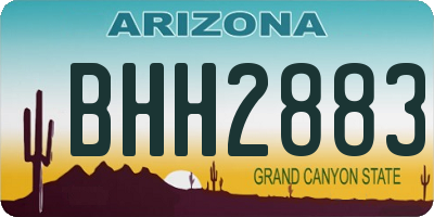 AZ license plate BHH2883
