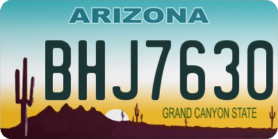 AZ license plate BHJ7630