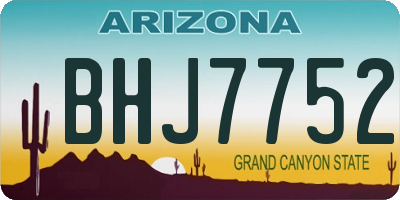 AZ license plate BHJ7752