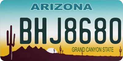 AZ license plate BHJ8680