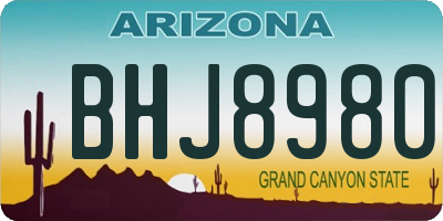 AZ license plate BHJ8980