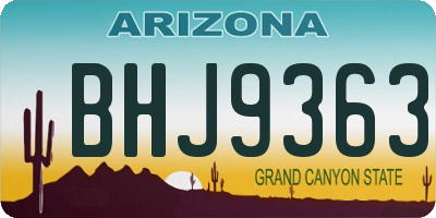 AZ license plate BHJ9363