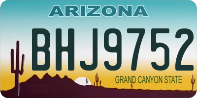AZ license plate BHJ9752