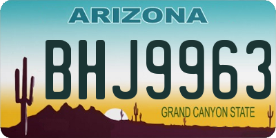 AZ license plate BHJ9963