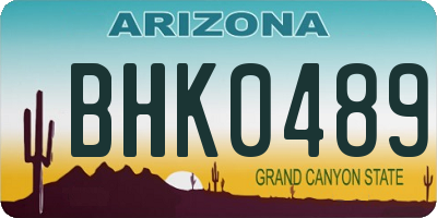 AZ license plate BHK0489