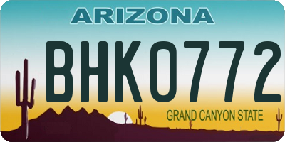 AZ license plate BHK0772