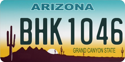 AZ license plate BHK1046