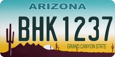 AZ license plate BHK1237