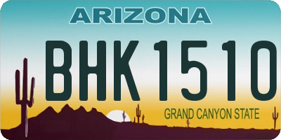 AZ license plate BHK1510