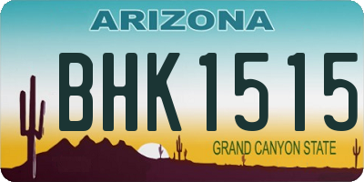 AZ license plate BHK1515