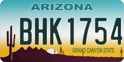AZ license plate BHK1754
