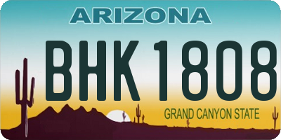 AZ license plate BHK1808