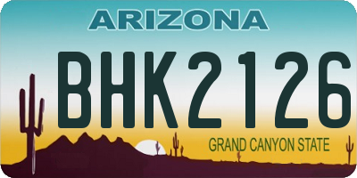 AZ license plate BHK2126