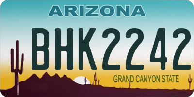 AZ license plate BHK2242