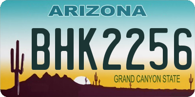 AZ license plate BHK2256