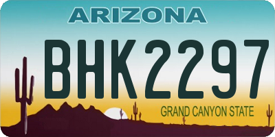 AZ license plate BHK2297