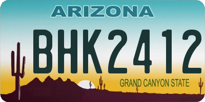 AZ license plate BHK2412