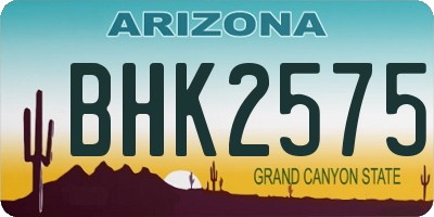 AZ license plate BHK2575