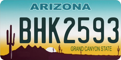AZ license plate BHK2593