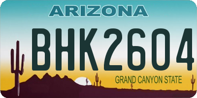 AZ license plate BHK2604