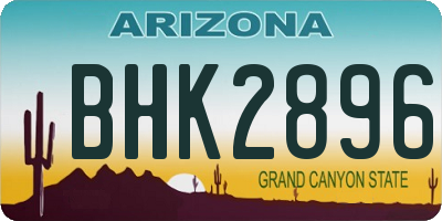 AZ license plate BHK2896