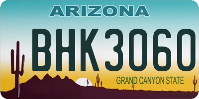 AZ license plate BHK3060