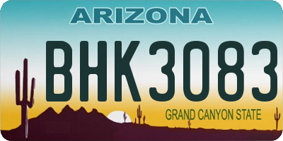 AZ license plate BHK3083
