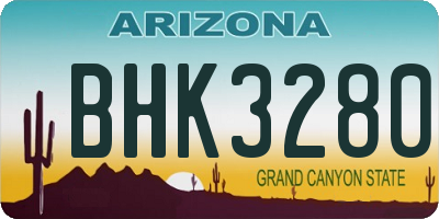 AZ license plate BHK3280