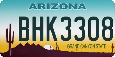 AZ license plate BHK3308