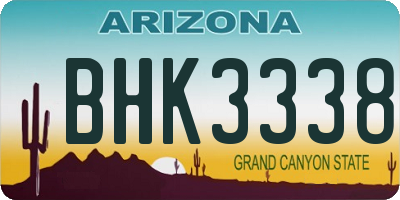 AZ license plate BHK3338
