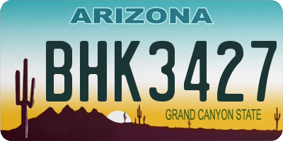 AZ license plate BHK3427