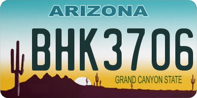 AZ license plate BHK3706