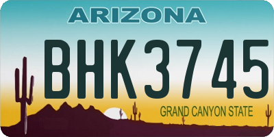 AZ license plate BHK3745