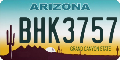 AZ license plate BHK3757