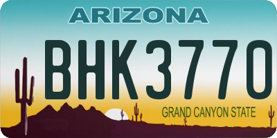 AZ license plate BHK3770