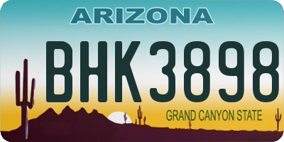 AZ license plate BHK3898