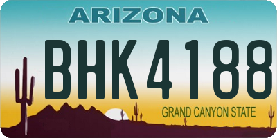 AZ license plate BHK4188