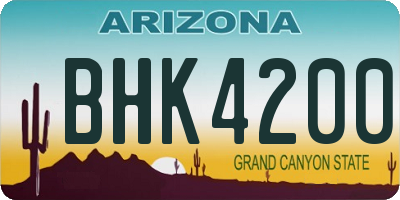 AZ license plate BHK4200